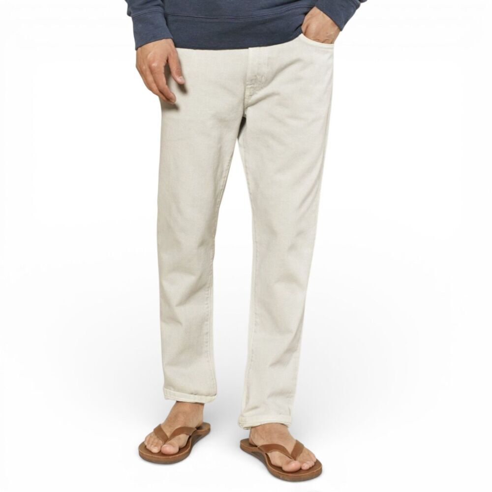 Outerknown Men's Drifter Tapered Fit Organic Cotton Jeans Mirage Off White 31x32